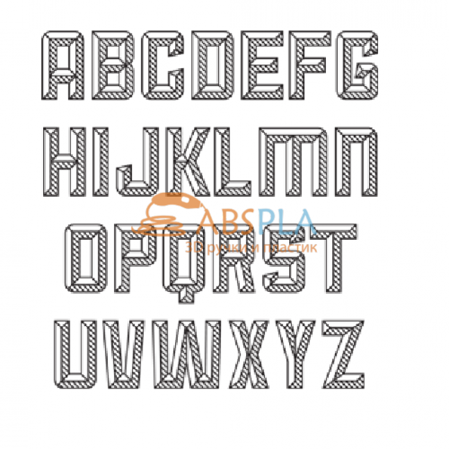 Английский алфавит - шаблон трафарет для 3Д ручки