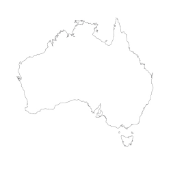 Карта Австралии - шаблон трафарет для 3Д ручки