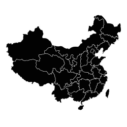 Карта Китая - шаблон трафарет для 3Д ручки
