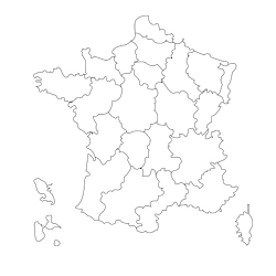 Карта Франции - шаблон трафарет для 3Д ручки
