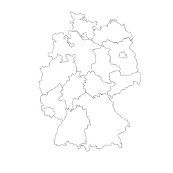 Карта Германии - шаблон трафарет для 3Д ручки