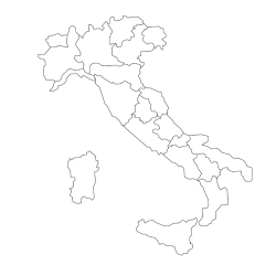 Карта Италии - шаблон трафарет для 3Д ручки