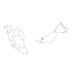 Карта Малайзии - шаблон трафарет для 3Д ручки