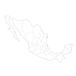 Карта Мексики - шаблон трафарет для 3Д ручки