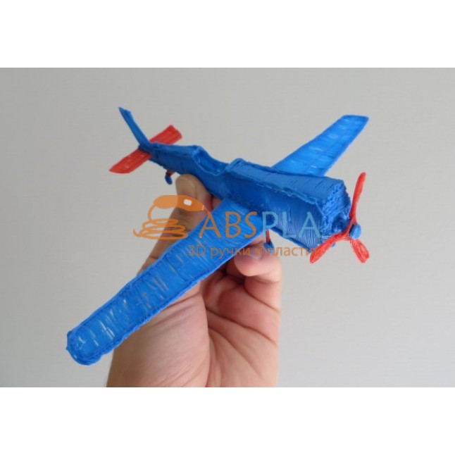 Самолет синий  - шаблон трафарет для 3Д ручки